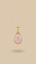 Blush-Quarz-Anhänger mit Kette